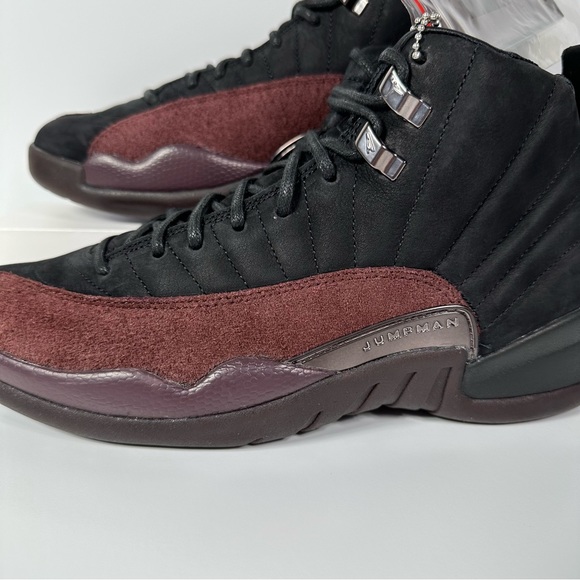 AIR JORDAN 12 RETRO SP X A MA MANIERE MENS SHOES NUBUCK SUEDE MAROON BURGUNDY - Picture 8 of 12